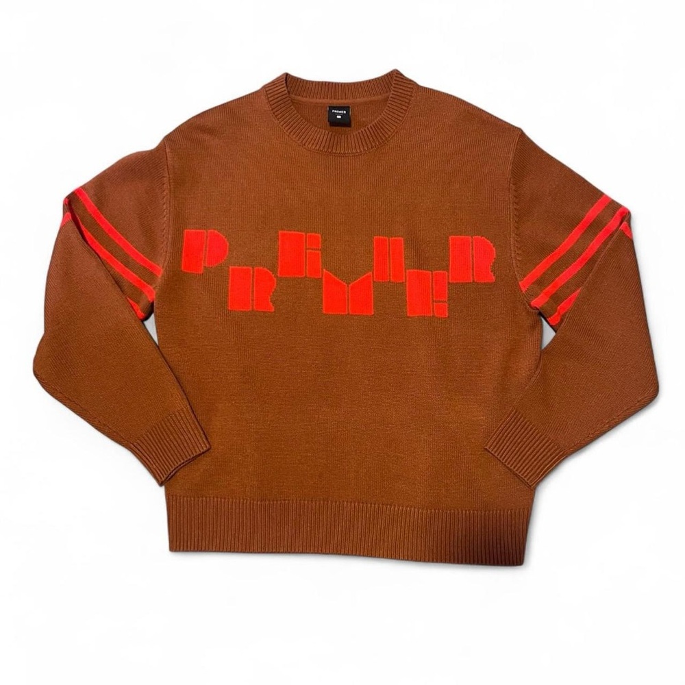 Premier Brown Sweater with Red Accents